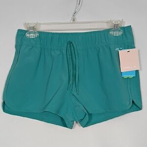 NWT O'Neill Girls Teal Land Solid Stretch 12" Boardshorts Size 14